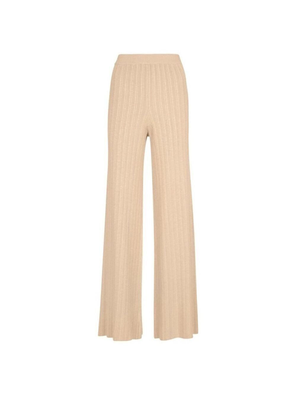 Women's Jonathan Simkhai Beige Ribbed-Knit Wide Leg Pants XS